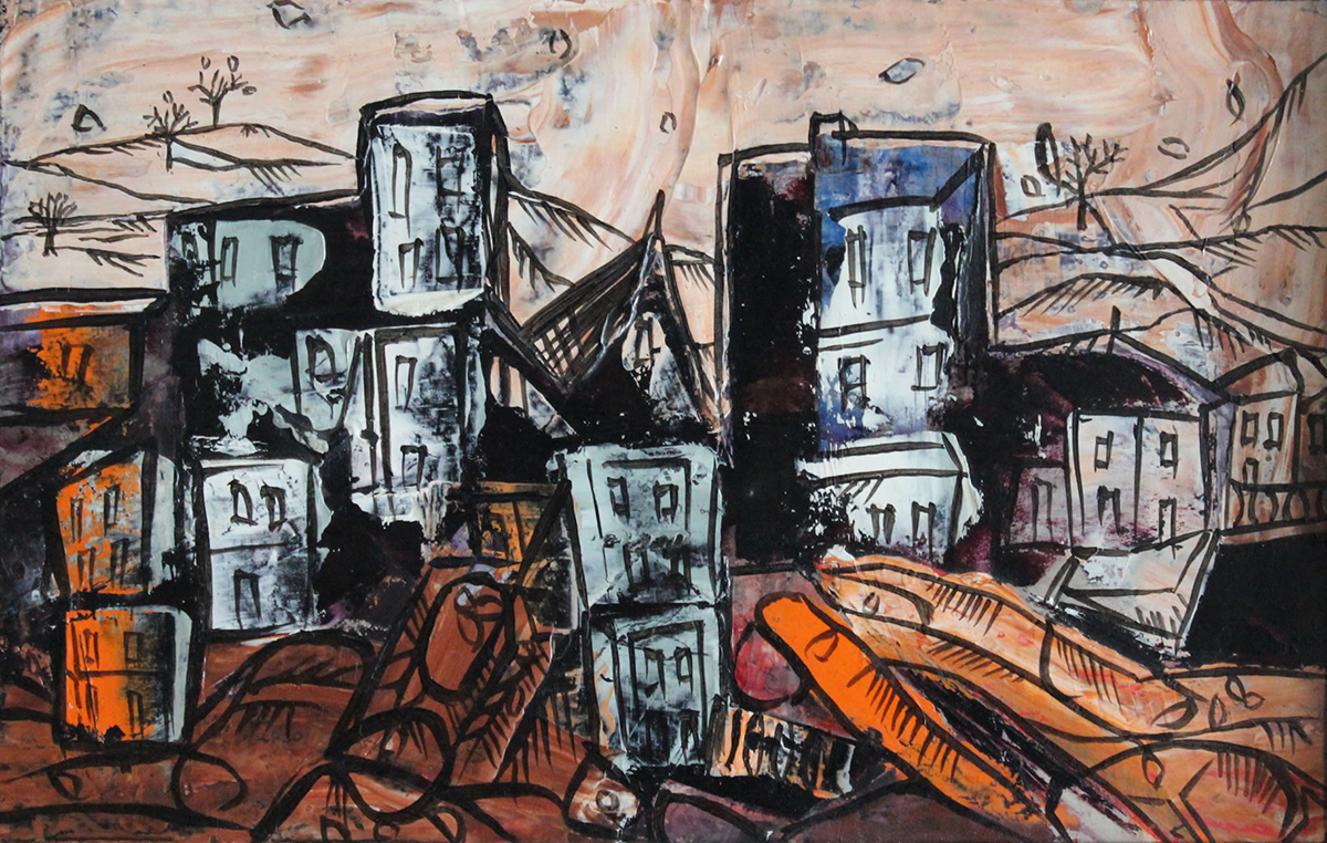 An image of Ribeiro's Untitled (Townscape), c.1964.